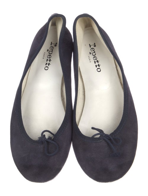 Repetto Suede Bow Accents Ballet Flats