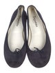 Repetto Suede Bow Accents Ballet Flats