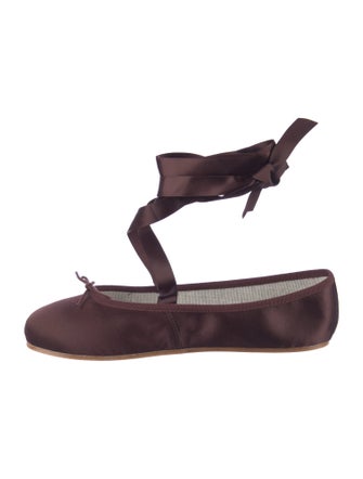 Repetto Satin Bow Accents Ballet Flats