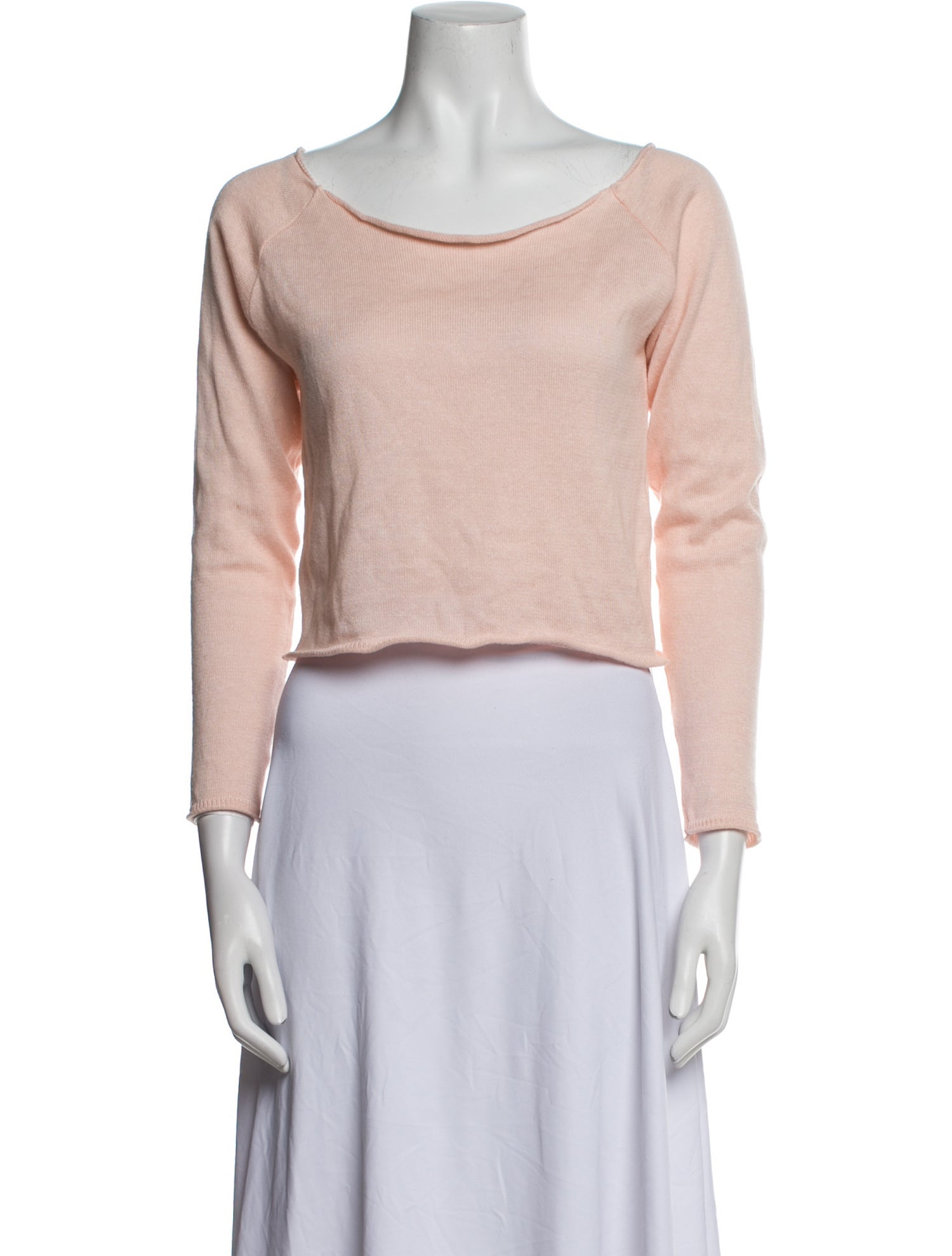 Repetto Scoop Neck Three-Quarter Sleeve Crop Top