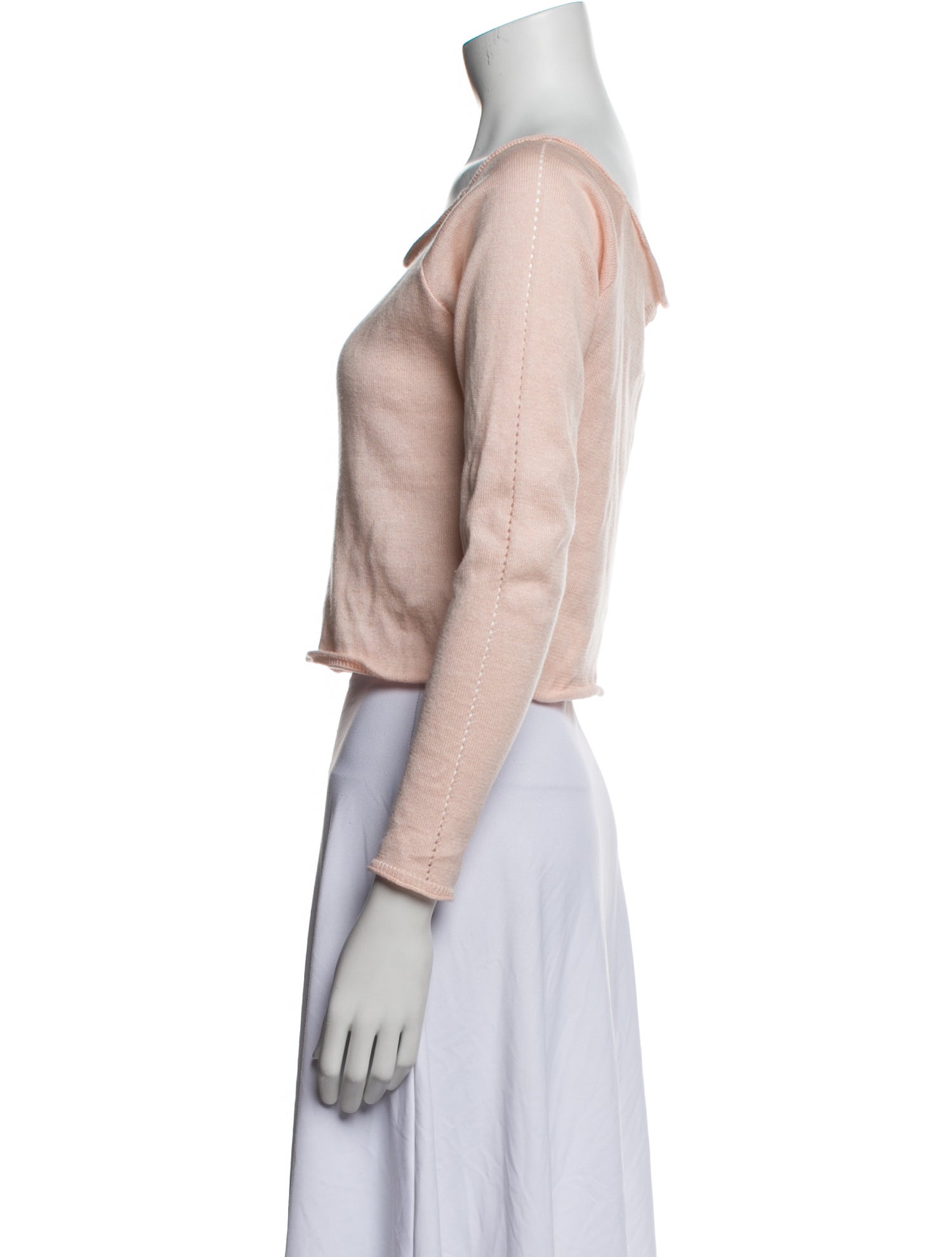 Repetto Scoop Neck Three-Quarter Sleeve Crop Top