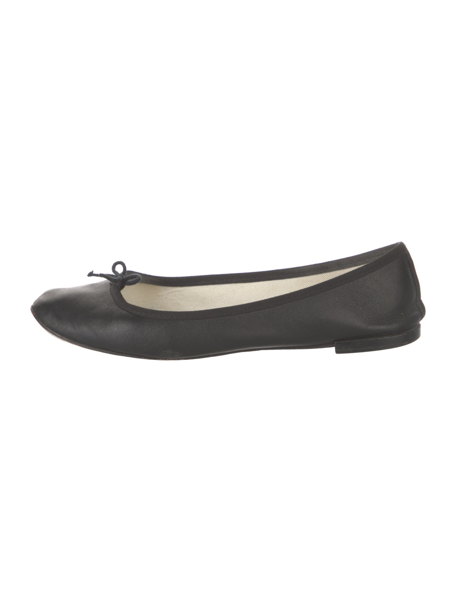 Repetto Leather Bow Accents Ballet Flats