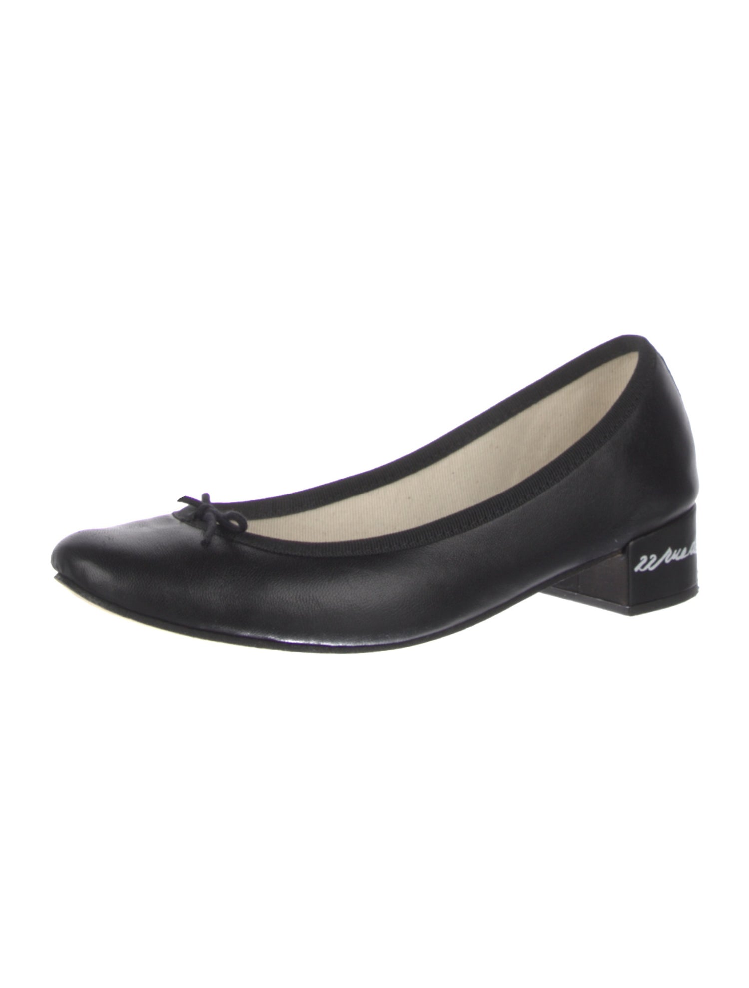 Repetto Leather Bow Accents Ballet Flats