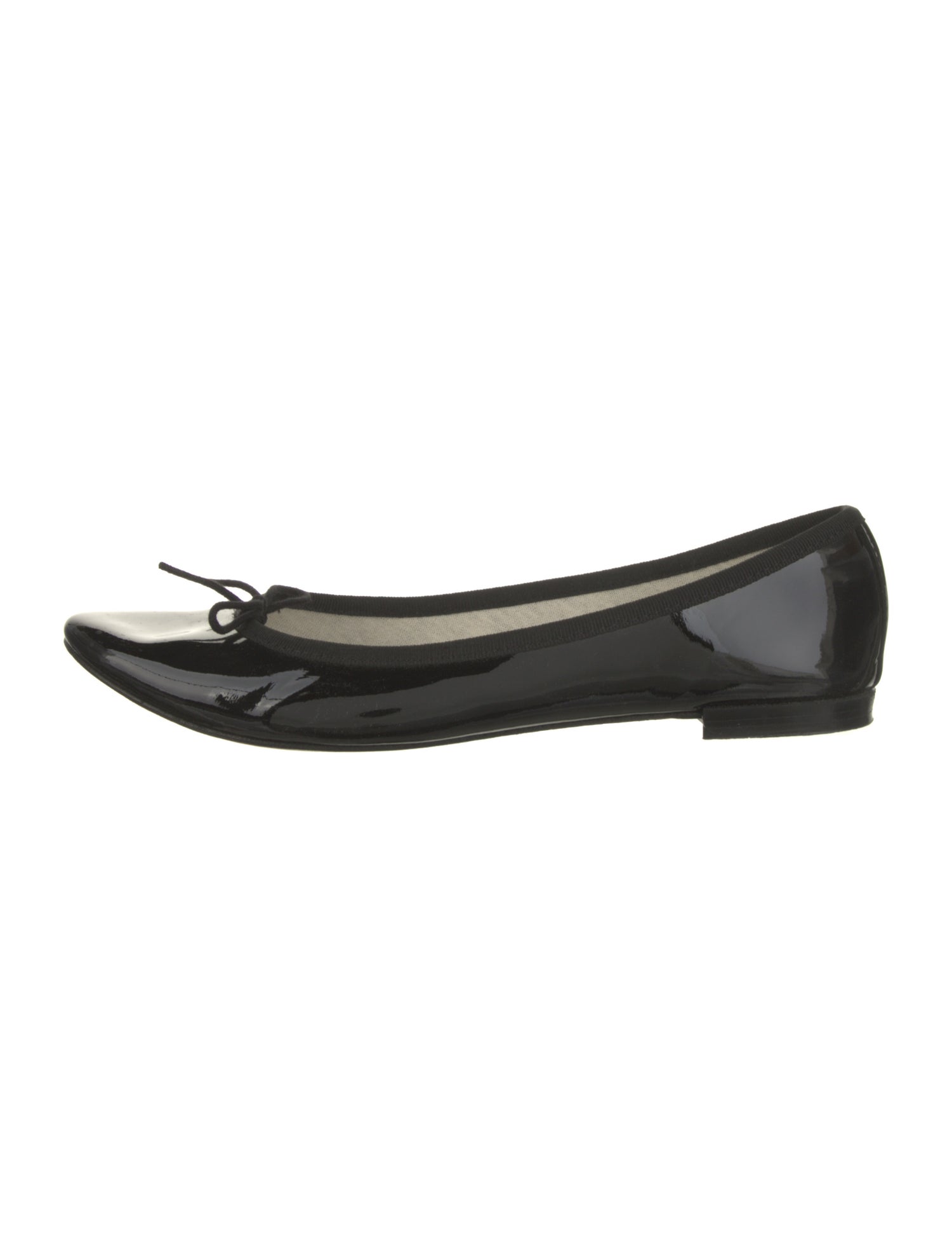 Repetto Patent Leather Bow Accents Ballet Flats