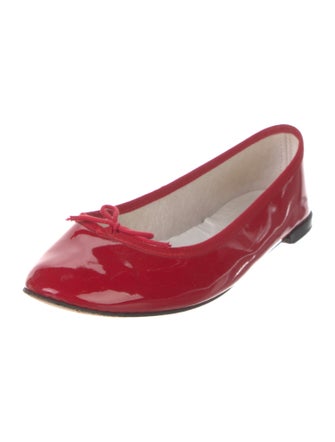 Repetto Patent Leather Bow Accents Ballet Flats