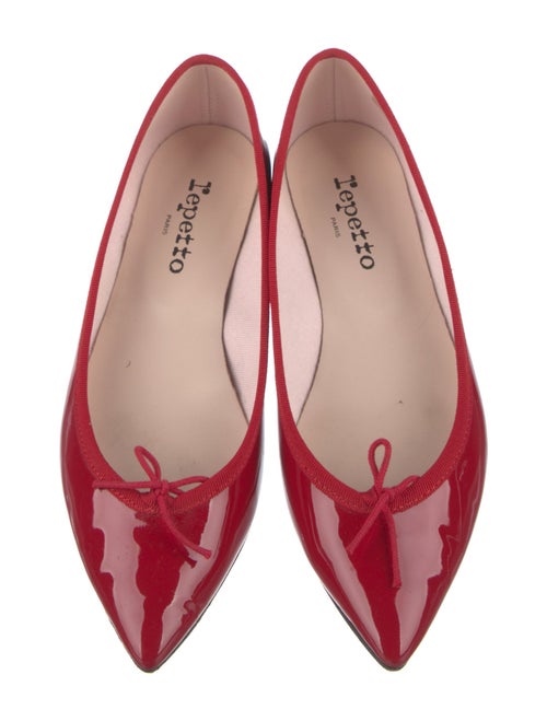 Repetto Patent Leather Bow Accents Ballet Flats