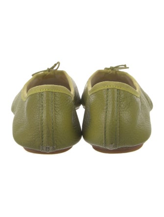 Repetto Leather Bow Accents Ballet Flats