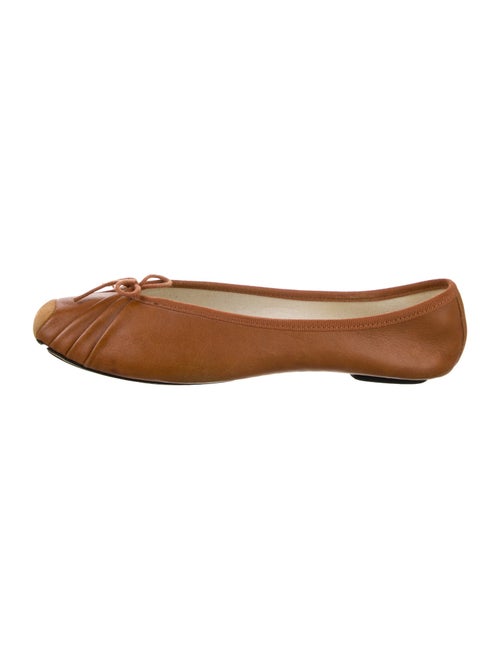 Repetto Leather Bow Accents Ballet Flats