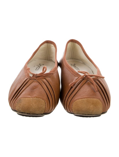 Repetto Leather Bow Accents Ballet Flats
