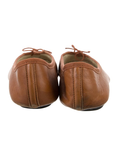 Repetto Leather Bow Accents Ballet Flats