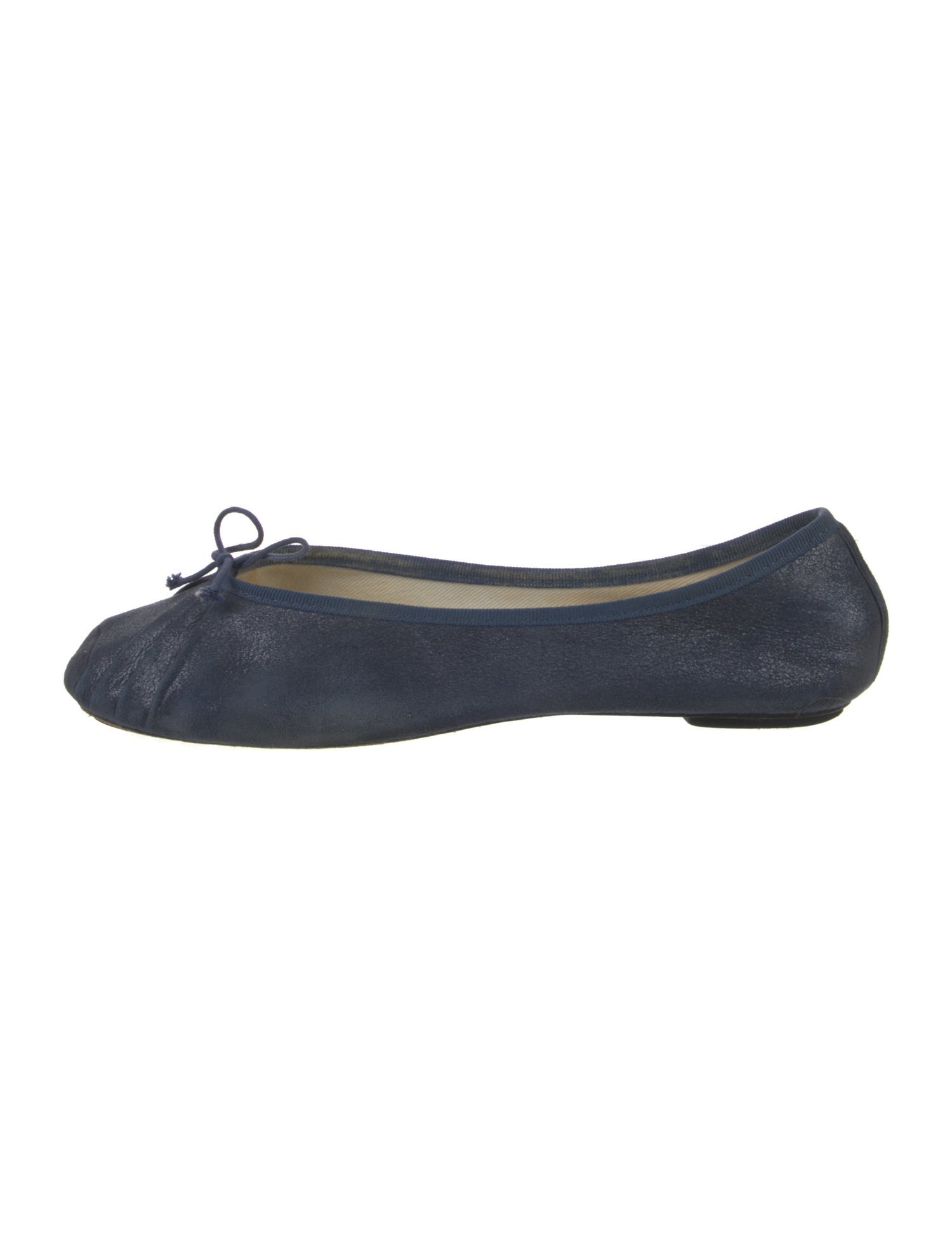 Repetto Suede Bow Accents Ballet Flats