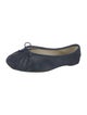 Repetto Suede Bow Accents Ballet Flats