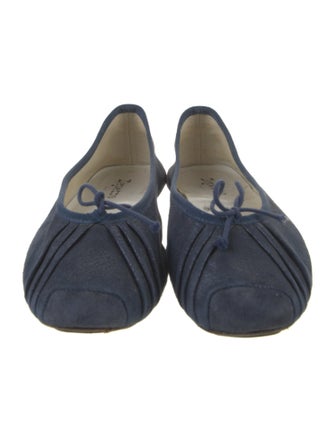 Repetto Suede Bow Accents Ballet Flats