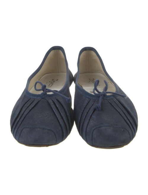 Repetto Suede Bow Accents Ballet Flats