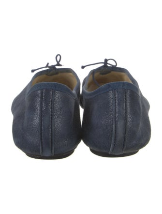 Repetto Suede Bow Accents Ballet Flats