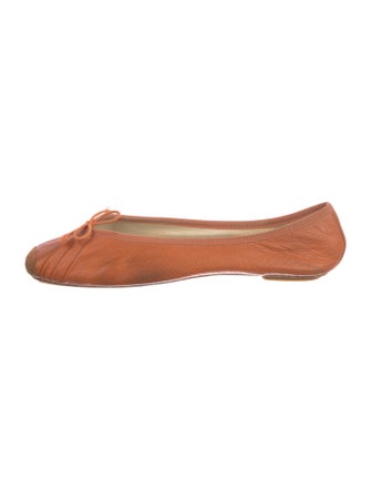 Repetto Leather Bow Accents Ballet Flats
