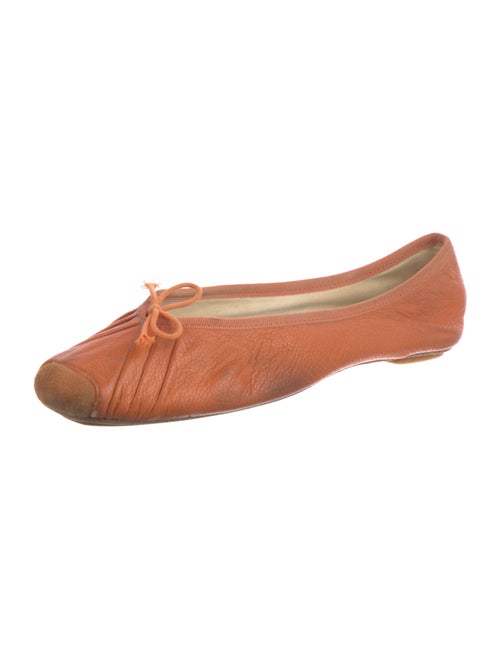 Repetto Leather Bow Accents Ballet Flats
