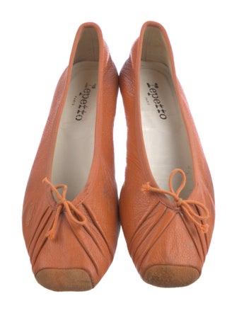 Repetto Leather Bow Accents Ballet Flats
