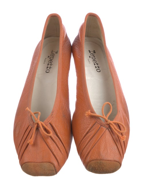Repetto Leather Bow Accents Ballet Flats