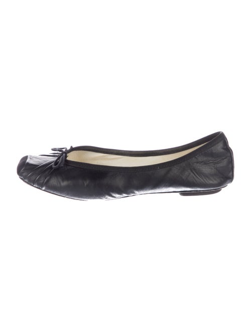Repetto Leather Bow Accents Ballet Flats