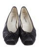 Repetto Leather Bow Accents Ballet Flats