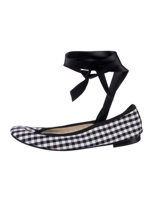Repetto Plaid Print Bow Accents Ballet Flats