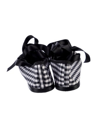 Repetto Plaid Print Bow Accents Ballet Flats