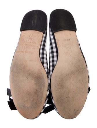 Repetto Plaid Print Bow Accents Ballet Flats