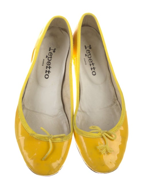 Repetto Patent Leather Bow Accents Ballet Flats