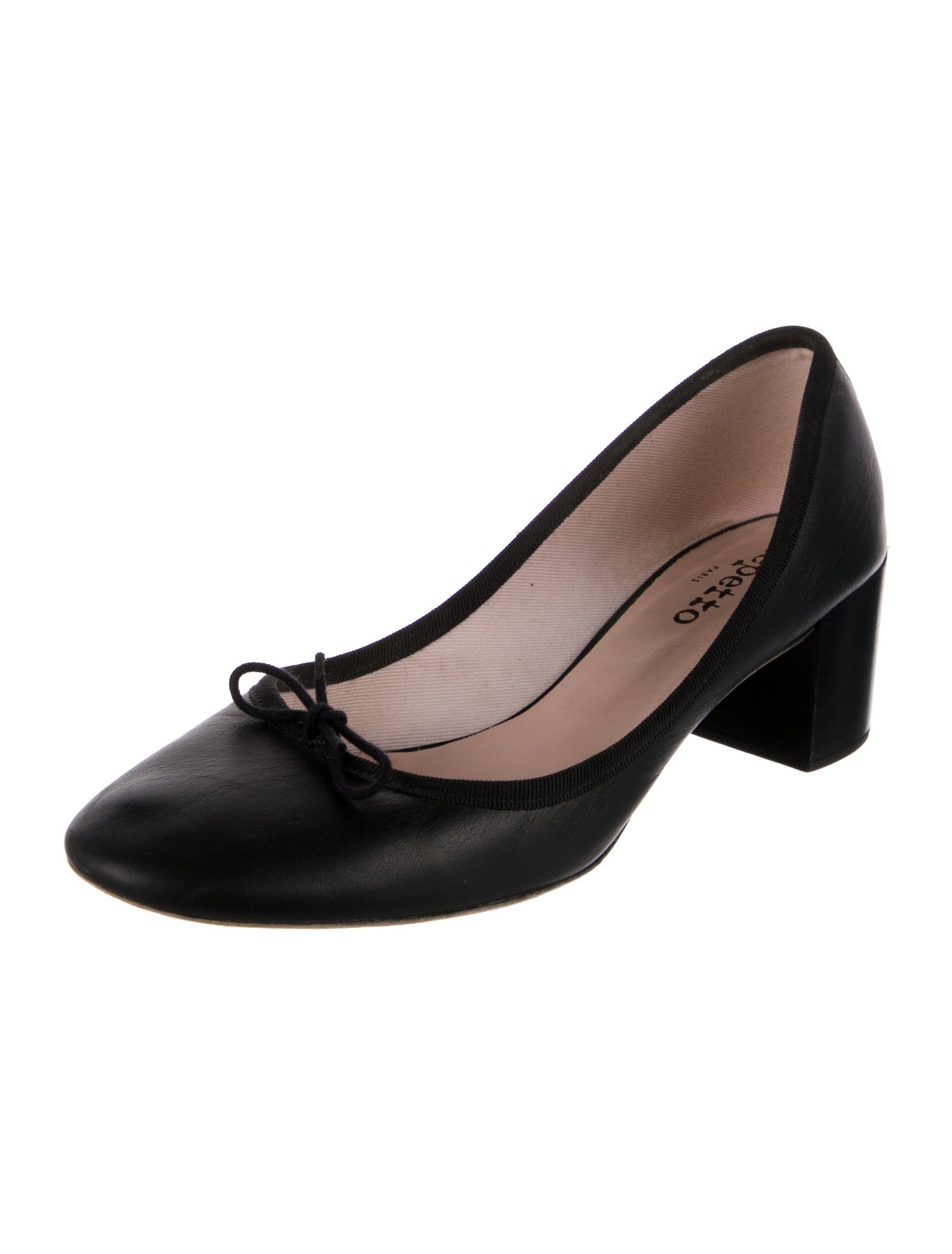 Repetto Leather Bow Accents Pumps