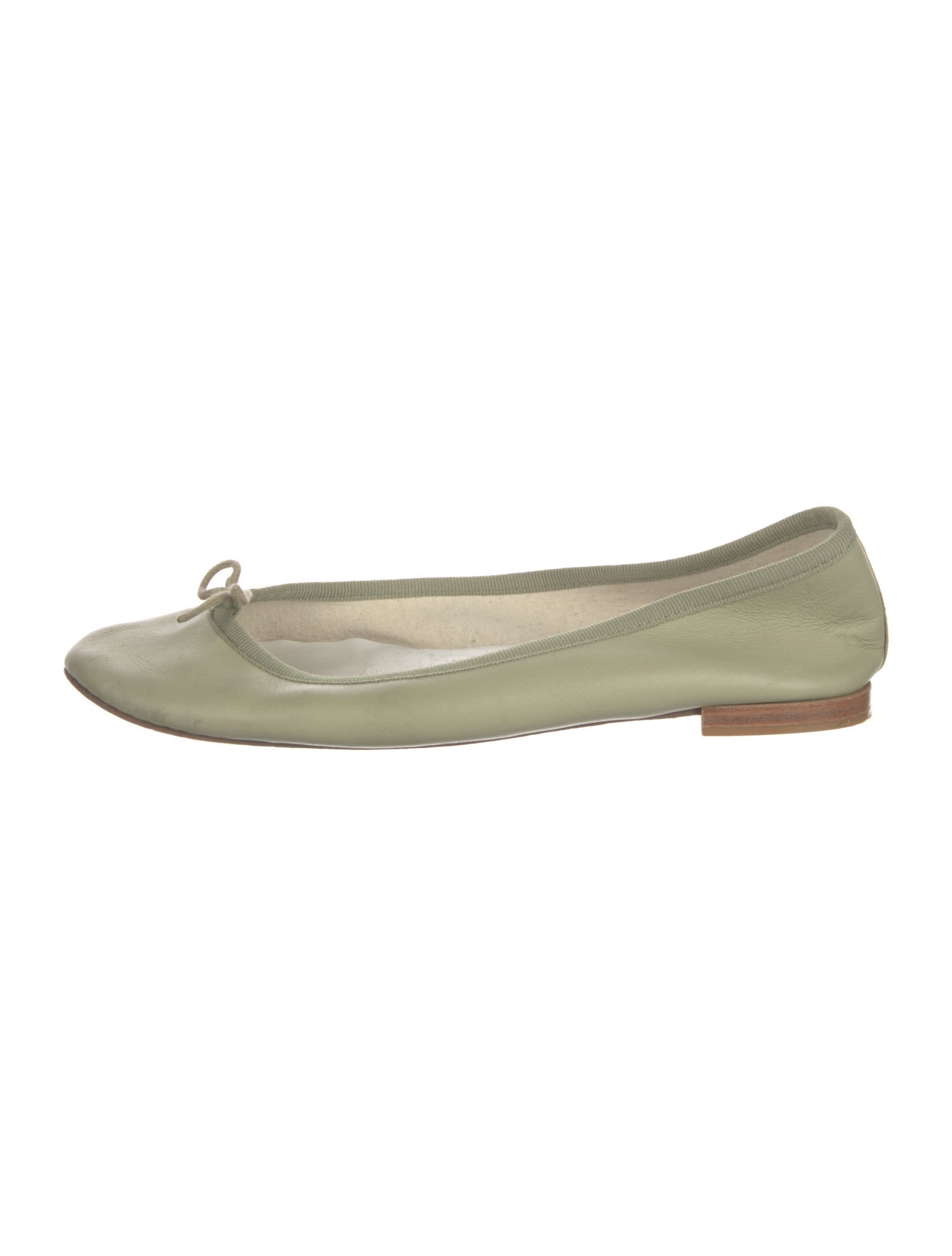 Repetto Leather Bow Accents Ballet Flats