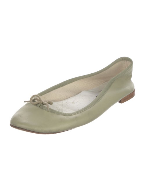 Repetto Leather Bow Accents Ballet Flats