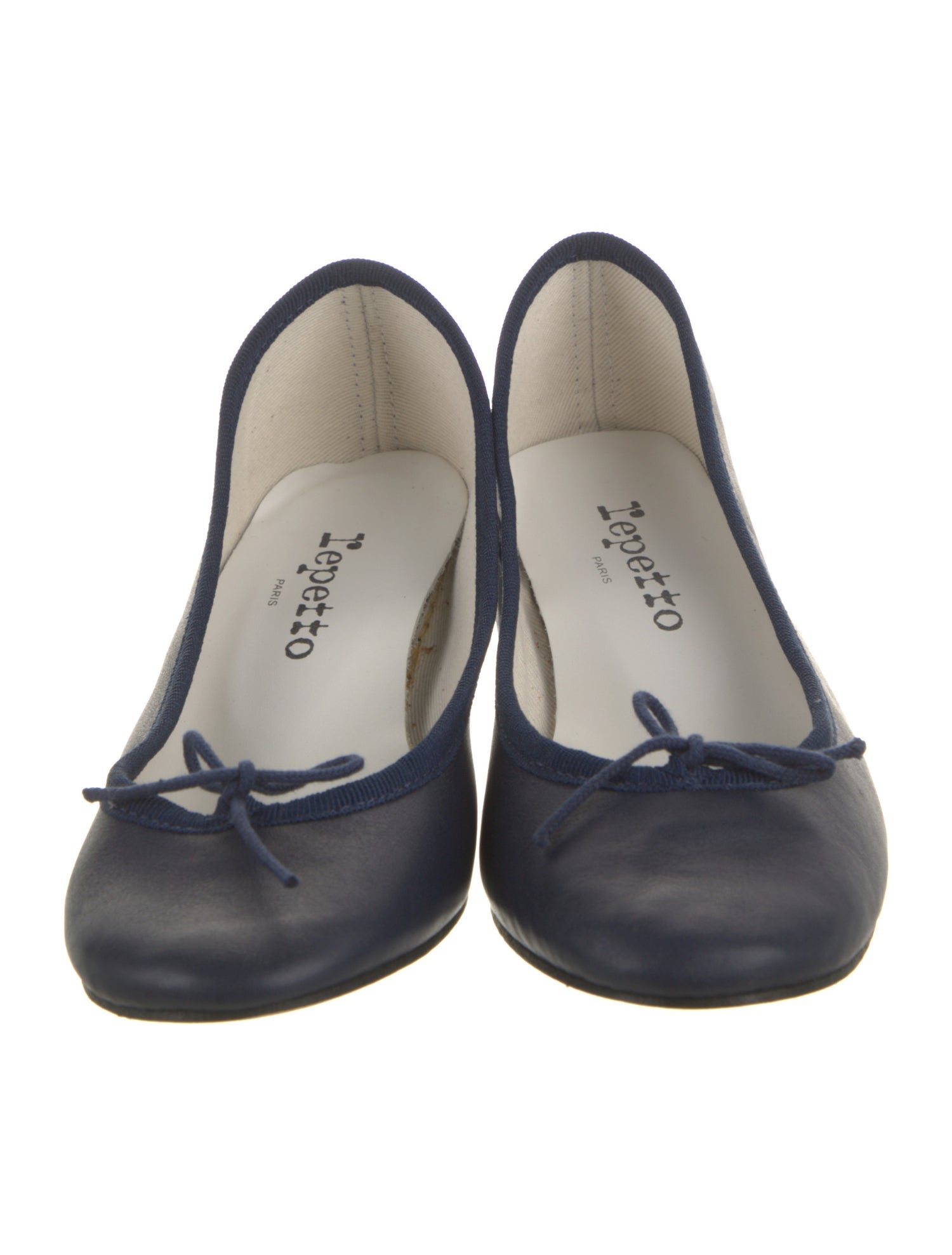 Repetto Leather Bow Accents Ballet Flats
