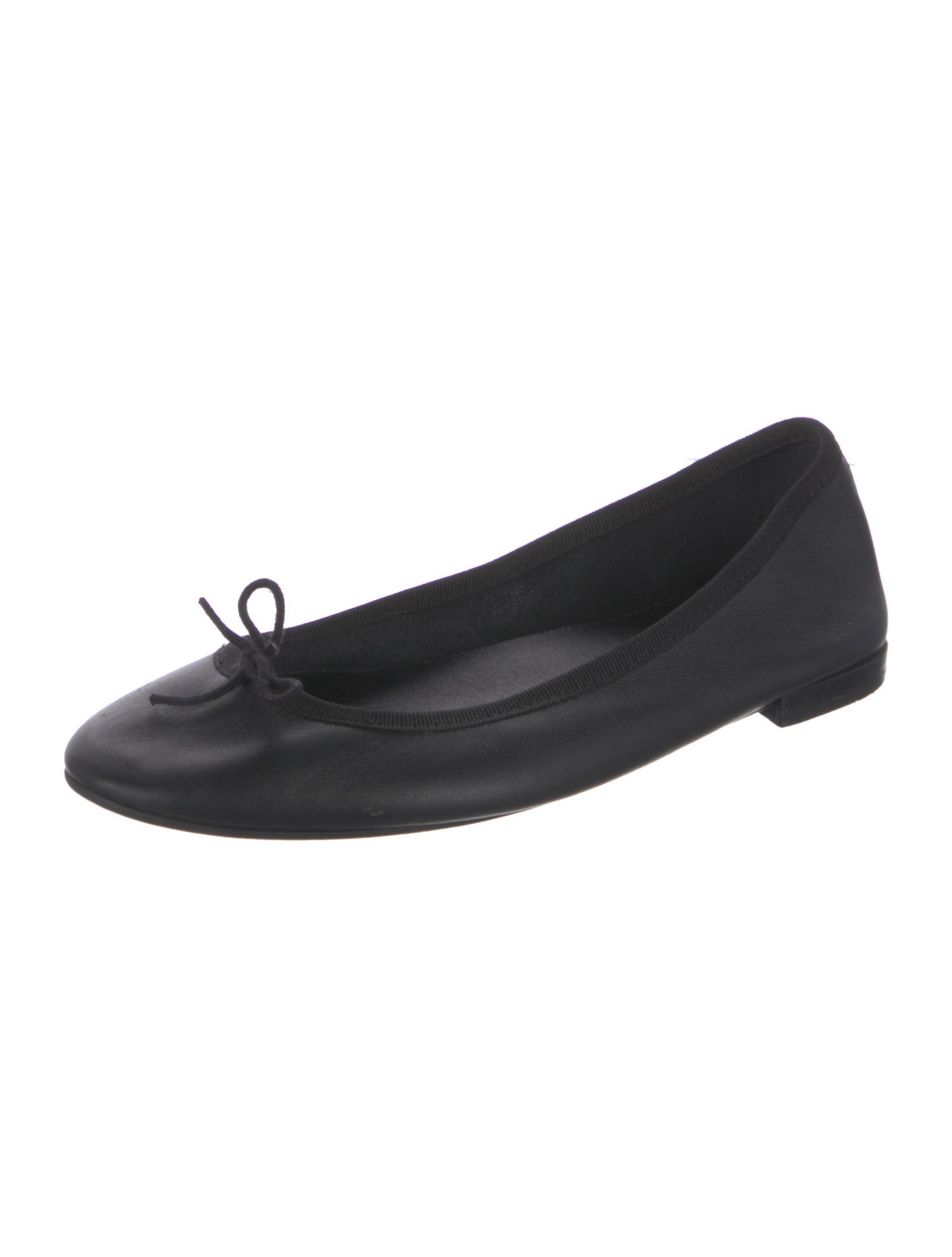 Repetto Leather Bow Accents Ballet Flats