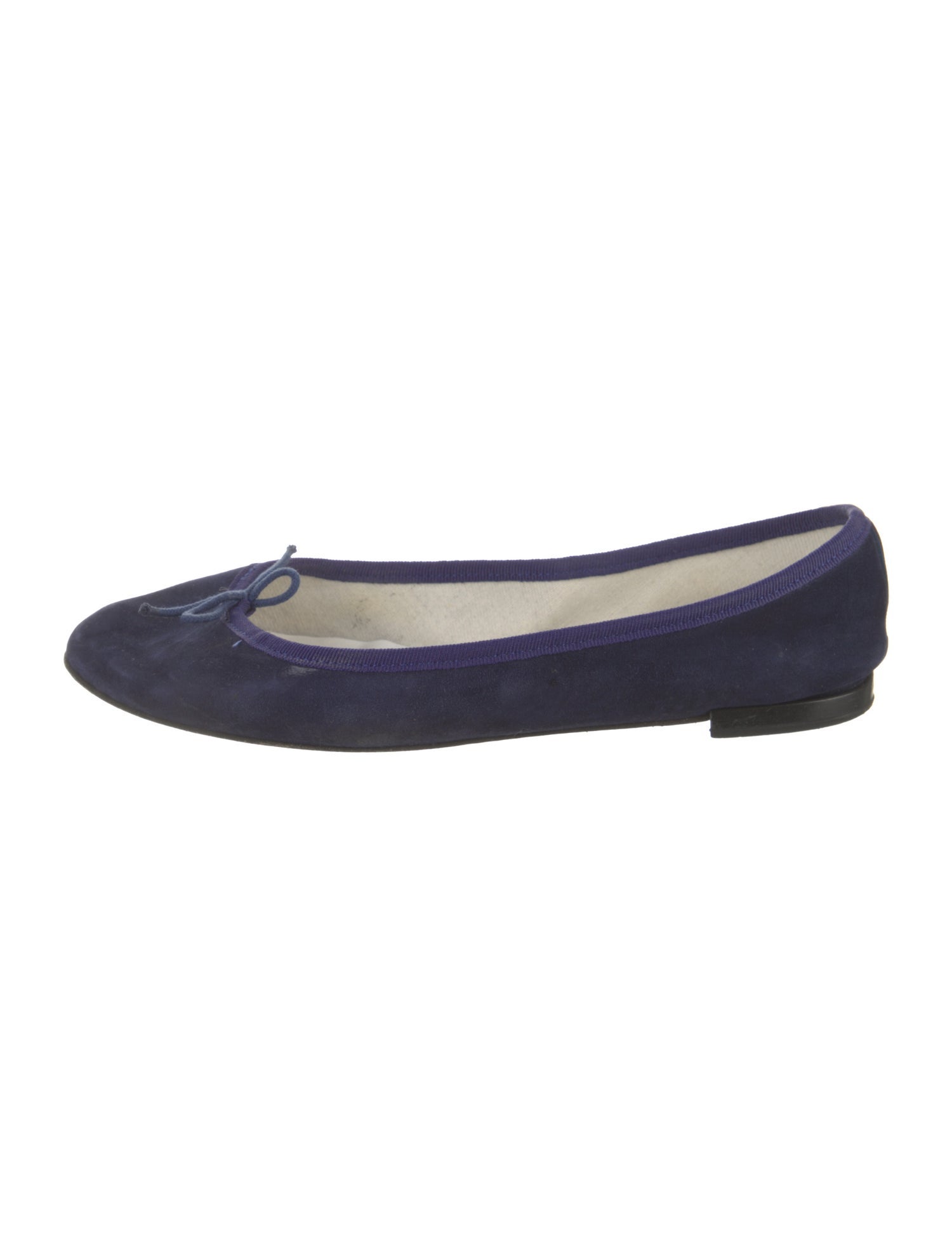 Repetto Suede Bow Accents Ballet Flats