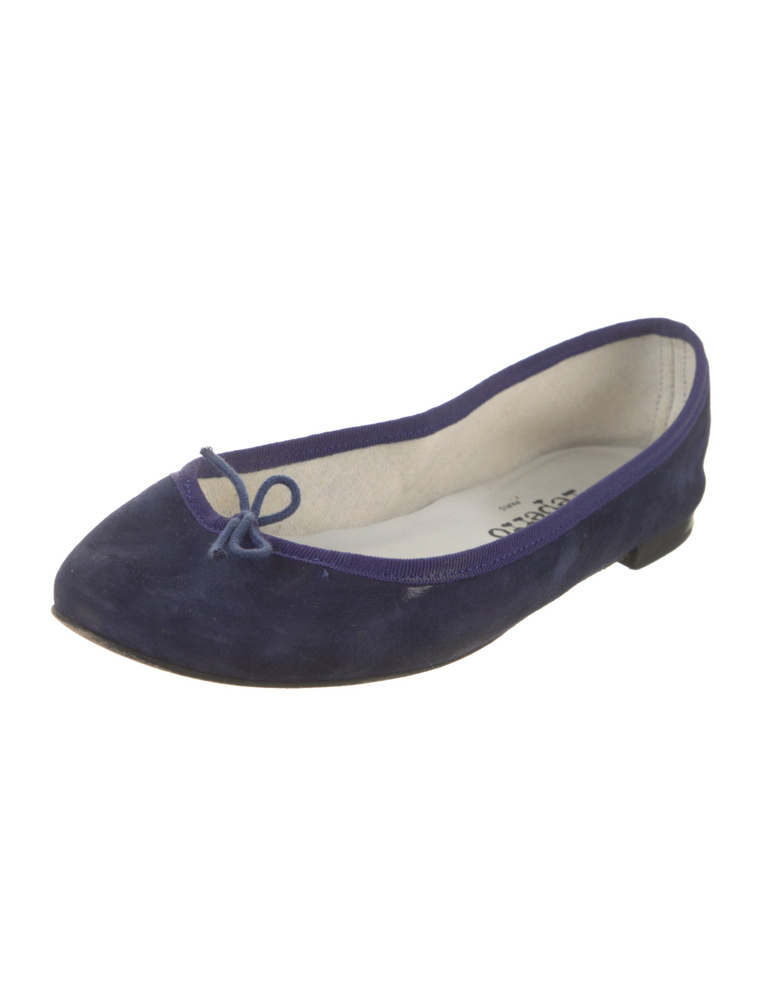 Repetto Suede Bow Accents Ballet Flats