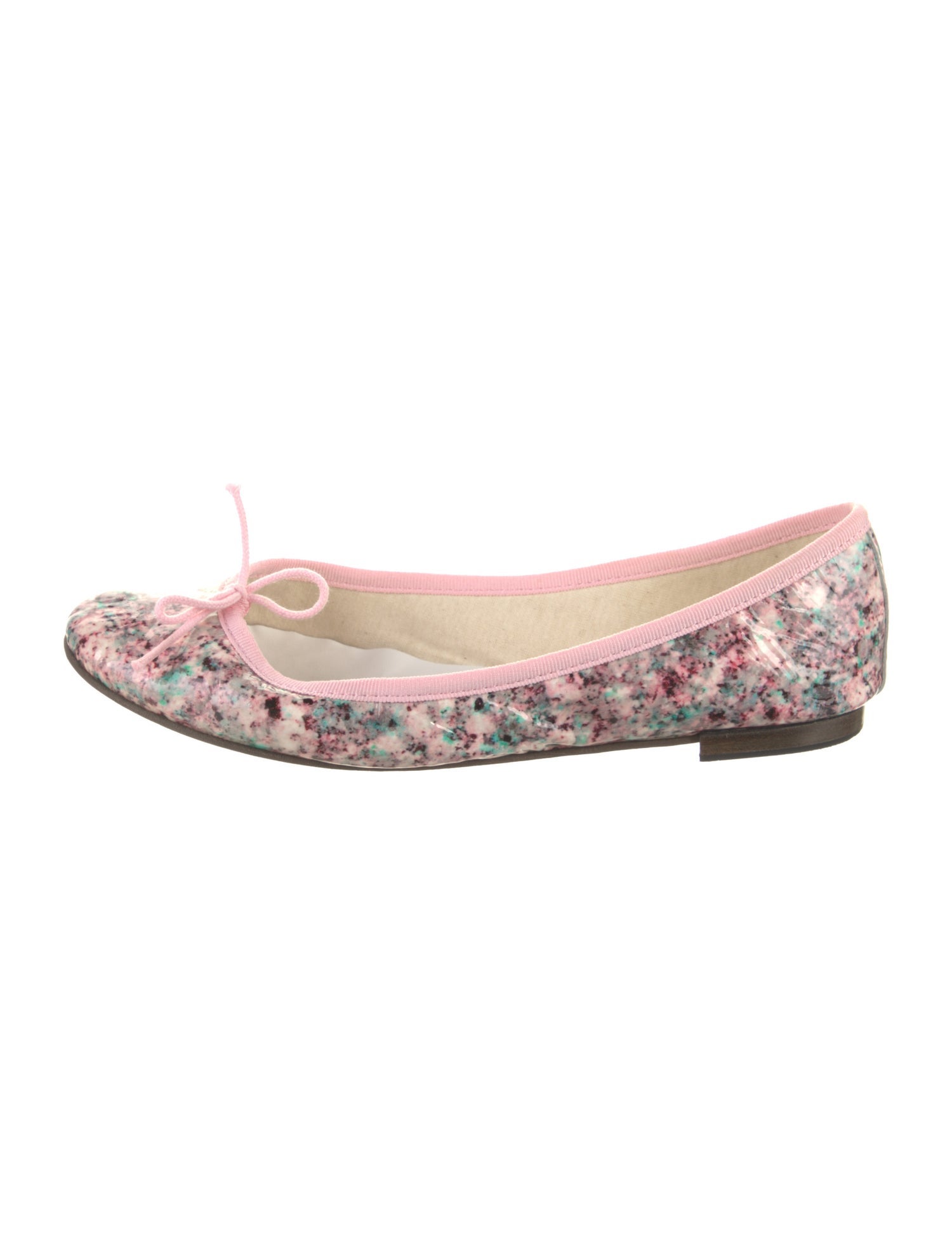 Repetto Printed Bow Accents Ballet Flats