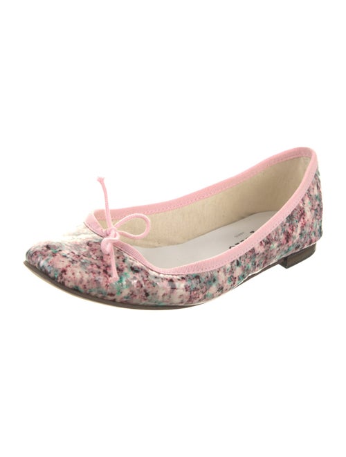 Repetto Printed Bow Accents Ballet Flats