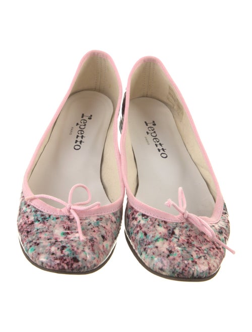 Repetto Printed Bow Accents Ballet Flats
