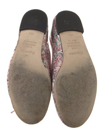 Repetto Printed Bow Accents Ballet Flats