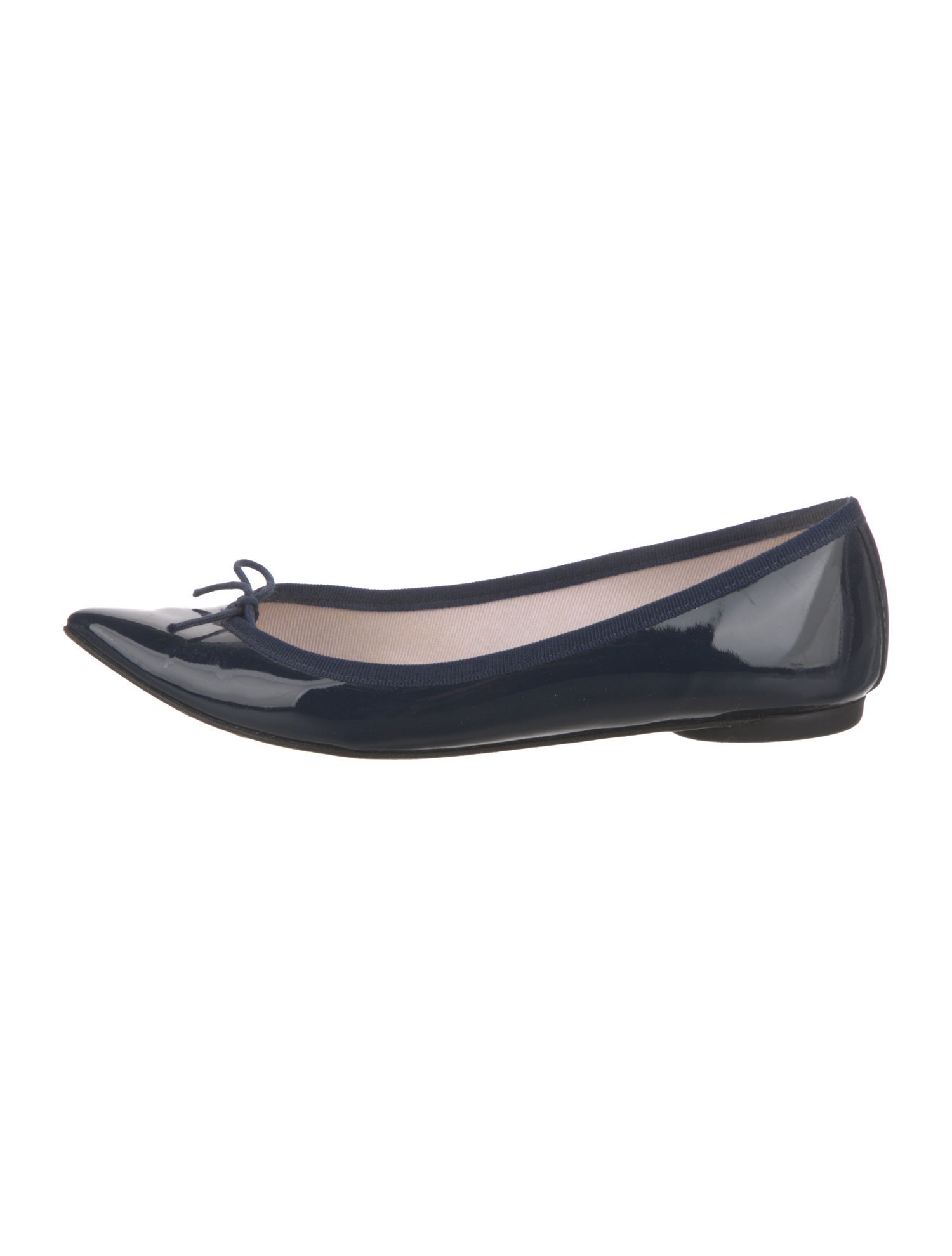 Repetto Patent Leather Bow Accents Ballet Flats