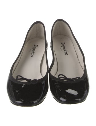 Repetto Patent Leather Bow Accents Ballet Flats