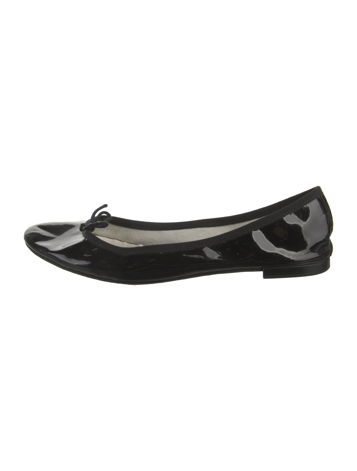 Repetto Patent Leather Bow Accents Ballet Flats