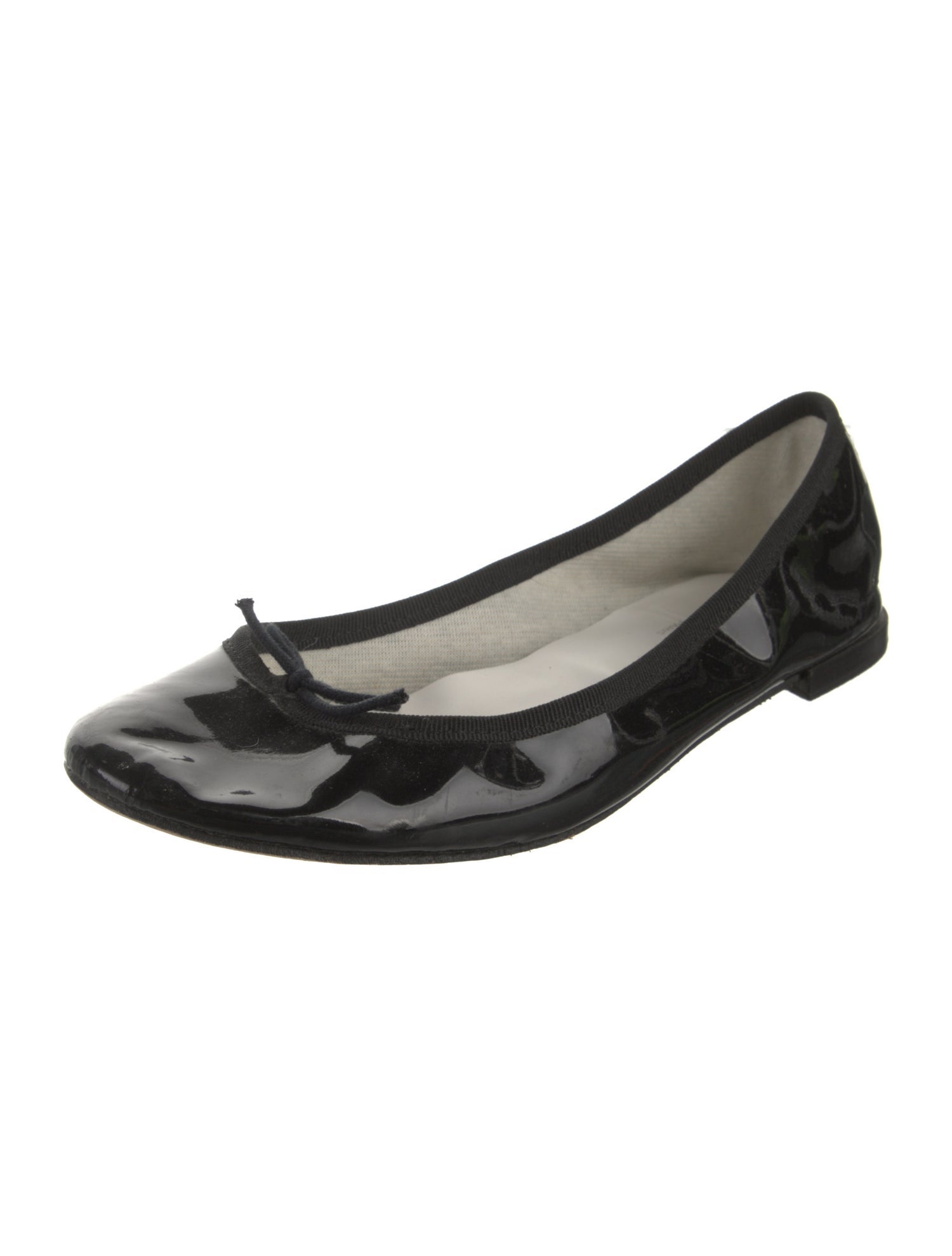 Repetto Patent Leather Bow Accents Ballet Flats