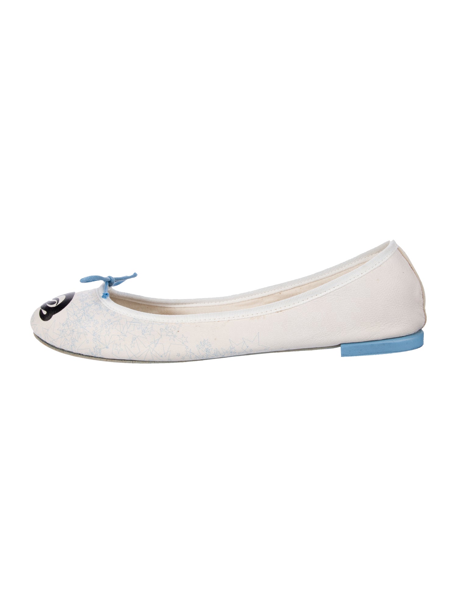 Repetto Leather Bow Accents Ballet Flats