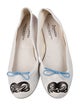 Repetto Leather Bow Accents Ballet Flats