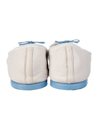 Repetto Leather Bow Accents Ballet Flats