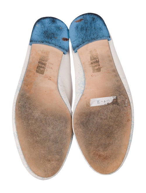 Repetto Leather Bow Accents Ballet Flats