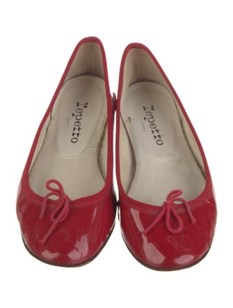Repetto Patent Leather Bow Accents Ballet Flats