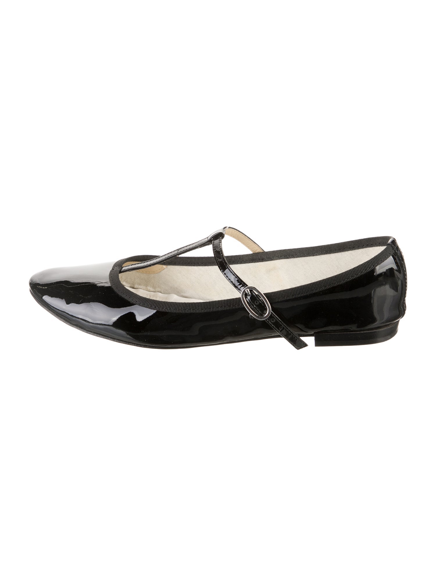 Repetto Patent Leather Bow Accents Mary Jane Flats